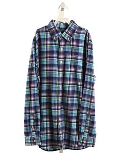 VINEYARD VINES  BLUE FLANNEL PLAID  DRESS SHIRT