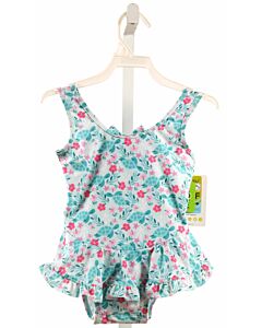 FLAP HAPPY  GREEN    1-PIECE SWIMSUIT WITH RUFFLE