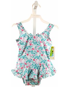 FLAP HAPPY  GREEN    1-PIECE SWIMSUIT WITH RUFFLE