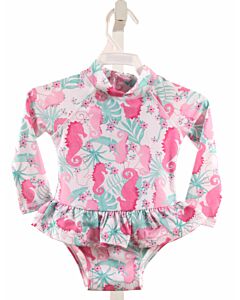 FLAP HAPPY  PINK  PRINT  1-PIECE SWIMSUIT WITH RUFFLE
