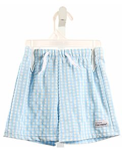 FLAP HAPPY  LT BLUE SEERSUCKER GINGHAM  SWIM TRUNKS