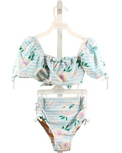 SHADE CRITTERS  LT BLUE  FLORAL  2-PIECE SWIMSUIT
