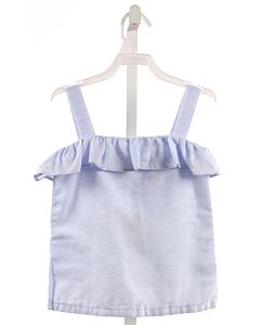 BROWN BOWEN & CO.  LT BLUE    SLEEVELESS SHIRT WITH RUFFLE