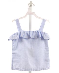 BROWN BOWEN & CO.  LT BLUE    SLEEVELESS SHIRT WITH RUFFLE