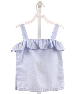 BROWN BOWEN & CO.  LT BLUE    SLEEVELESS SHIRT WITH RUFFLE