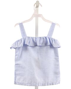 BROWN BOWEN & CO.  LT BLUE    SLEEVELESS SHIRT WITH RUFFLE