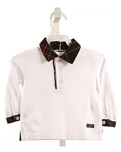 PATACHOU  WHITE PIQUE PLAID  DRESS SHIRT