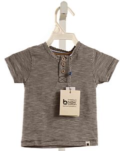 BABYFACE  GRAY  STRIPED  KNIT SS SHIRT