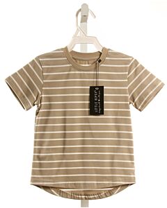 LITTLE BIPSY  BROWN  STRIPED  KNIT SS SHIRT