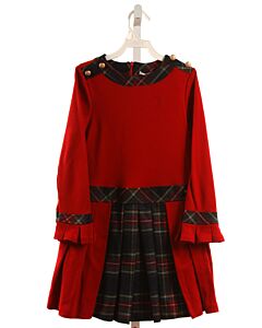 PATACHOU  RED  PLAID  KNIT DRESS