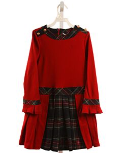 PATACHOU  RED  PLAID  KNIT DRESS