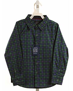 TUKTUK DESIGNS  FOREST GREEN  PLAID  DRESS SHIRT
