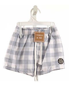 THEO & ME  GRAY  CHECK  SWIM TRUNKS