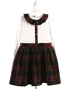 PATACHOU  RED  PLAID  PARTY DRESS WITH RUFFLE