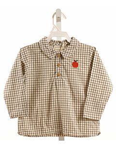 BEAN'S BARCELONA  BLACK  WINDOWPANE APPLIQUED DRESS SHIRT