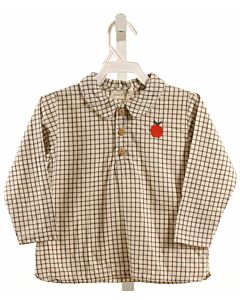 BEAN'S BARCELONA  BLACK  WINDOWPANE APPLIQUED DRESS SHIRT