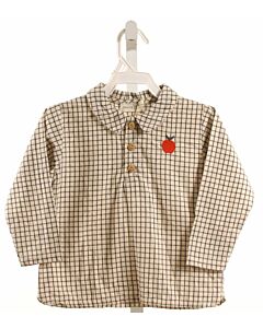 BEAN'S BARCELONA  BLACK  WINDOWPANE APPLIQUED DRESS SHIRT