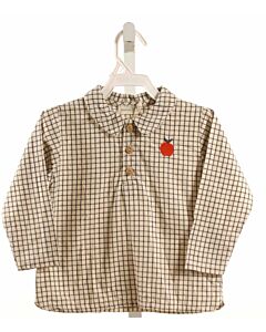 BEAN'S BARCELONA  BLACK  WINDOWPANE APPLIQUED DRESS SHIRT