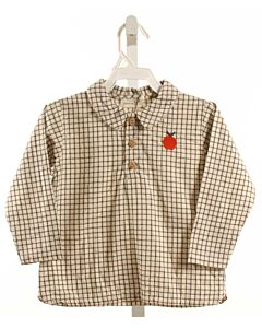 BEAN'S BARCELONA  BLACK  WINDOWPANE APPLIQUED DRESS SHIRT