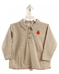 BEAN'S BARCELONA  BLACK  WINDOWPANE APPLIQUED DRESS SHIRT