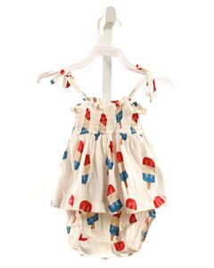 SIIX COLLECTION  MULTI-COLOR  PRINT SMOCKED 2-PIECE OUTFIT