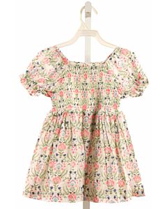 LITTLE PAISLEY PEOPLE  PINK  FLORAL SMOCKED DRESS