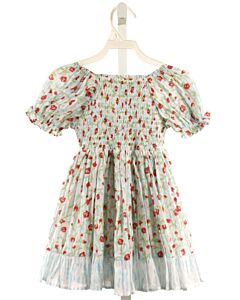 LITTLE PAISLEY PEOPLE  RED  FLORAL SMOCKED DRESS