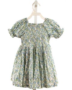 LITTLE PAISLEY PEOPLE  LT BLUE  FLORAL SMOCKED DRESS