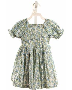 LITTLE PAISLEY PEOPLE  LT BLUE  FLORAL SMOCKED DRESS