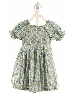 LITTLE PAISLEY PEOPLE  LT BLUE  FLORAL SMOCKED DRESS