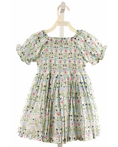 LITTLE PAISLEY PEOPLE  MULTI-COLOR  FLORAL SMOCKED DRESS