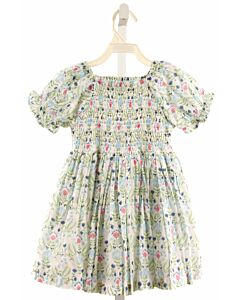 LITTLE PAISLEY PEOPLE  MULTI-COLOR  FLORAL SMOCKED DRESS