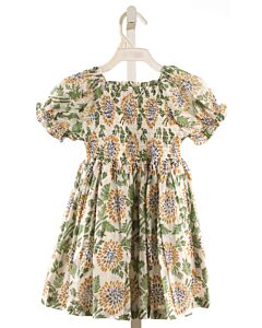LITTLE PAISLEY PEOPLE  GREEN  FLORAL SMOCKED DRESS