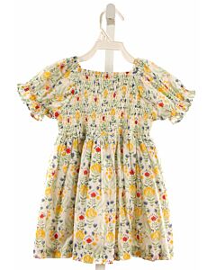 LITTLE PAISLEY PEOPLE  YELLOW  FLORAL SMOCKED DRESS