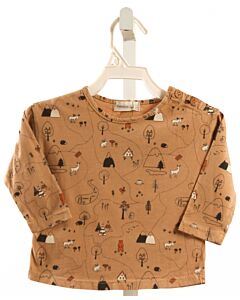 BEAN'S BARCELONA  BROWN  PRINT  T-SHIRT