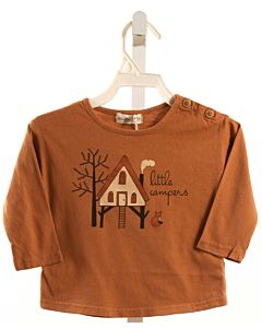 BEAN'S BARCELONA  BROWN   PRINTED DESIGN T-SHIRT