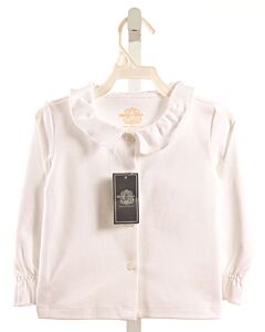 BROWN BOWEN & COMPANY  WHITE    KNIT LS SHIRT WITH RUFFLE