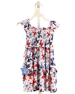 GIGI & MAX  BLUE   PRINTED DESIGN KNIT DRESS