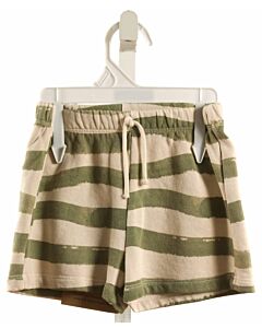 PLAY UP  GREEN KNIT STRIPED  SHORTS