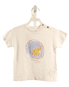 PLAY UP  WHITE   PRINTED DESIGN KNIT SS SHIRT