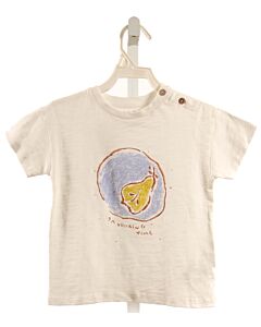PLAY UP  WHITE   PRINTED DESIGN KNIT SS SHIRT
