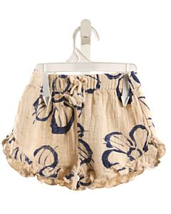 PLAY UP  BLUE KNIT FLORAL  SHORTS WITH RUFFLE