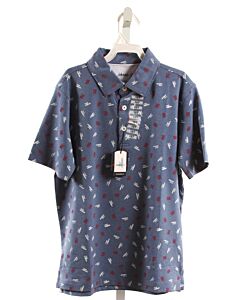 JOHNNIE-O  BLUE   PRINTED DESIGN KNIT SS SHIRT