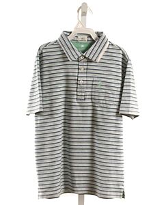 JOHNNIE-O  BLUE  STRIPED  KNIT SS SHIRT