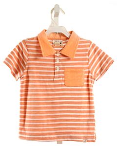 ME + HENRY  ORANGE  STRIPED  KNIT SS SHIRT