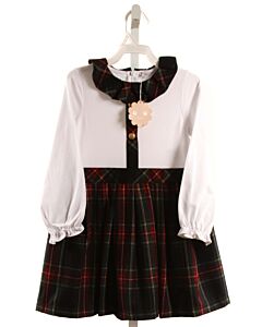 PATACHOU  MULTI-COLOR  PLAID  DRESS WITH RUFFLE