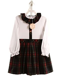 PATACHOU  MULTI-COLOR  PLAID  DRESS WITH RUFFLE
