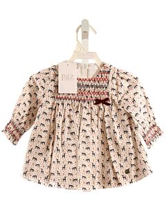 PAZ RODRIGUEZ  NAVY  PRINT SMOCKED DRESS