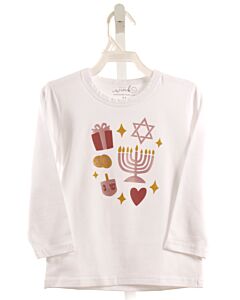 SWEET WINK  WHITE   PRINTED DESIGN KNIT LS SHIRT