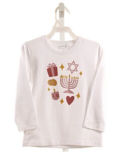 SWEET WINK  WHITE   PRINTED DESIGN KNIT LS SHIRT